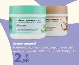 Alcampo Crema corporal aloe&acido hialuronico cosmia tarro 300ml oferta