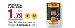 BonpreuEsclat LA ESPAÑOLA Olives farcides d'anxoves de l'Escala oferta