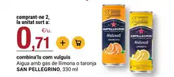 BonpreuEsclat SAN PELLEGRINO Aigua amb gas de llimona o taronja oferta