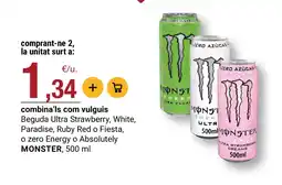 BonpreuEsclat MONSTER Beguda Ultra Strawberry, White, Paradise, Ruby Red o Fiesta, o zero Energy o Absolutely oferta