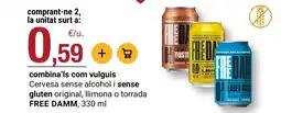 BonpreuEsclat FREE DAMM Cervesa sense alcohol i sense gluten original, llimona o torrada oferta