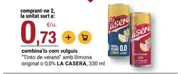BonpreuEsclat LA CASERA "Tinto de verano" amb llimona original o 0,0% oferta