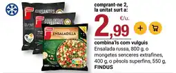 BonpreuEsclat FINDUS Ensalada russa, o mongetes senceres extrafines o pèsols superfins oferta