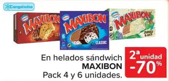 Carrefour Market Maxibon En helados sándwich oferta