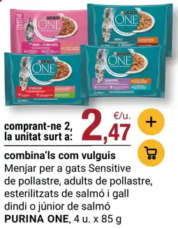 BonpreuEsclat PURINA ONE Menjar per a gats Sensitive de pollastre oferta