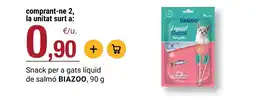 BonpreuEsclat BIAZOO Snack per a gats líquid de salmó oferta