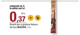 BonpreuEsclat BIAZOO Snack per a gossos Nature de bou oferta