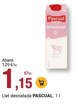 BonpreuEsclat PASCUAL Llet desnatada oferta