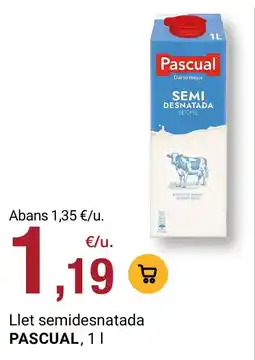 BonpreuEsclat PASCUAL Llet semidesnatada oferta