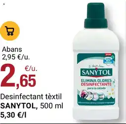 BonpreuEsclat SANYTOL Desinfectant tèxtil oferta