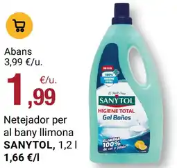 BonpreuEsclat SANYTOL Netejador per al bany llimona oferta