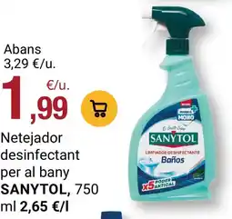 BonpreuEsclat SANYTOL Netejador desinfectant per al bany oferta