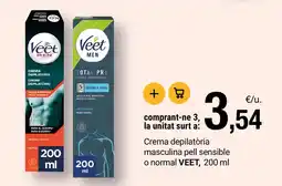 BonpreuEsclat VEET Crema depilatòria masculina pell sensible o normal oferta