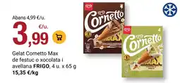BonpreuEsclat FRIGO Gelat Cornetto Max de festuc o xocolata i avellana oferta