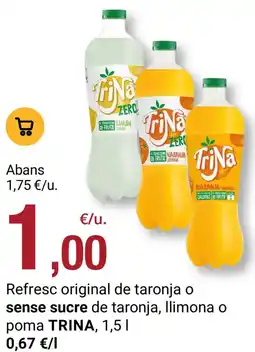 BonpreuEsclat TRINA Refresc original de taronja o sense sucre de taronja, llimona o poma oferta