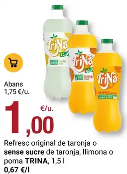 BonpreuEsclat TRINA Refresc original de taronja o sense sucre de taronja, llimona o poma oferta