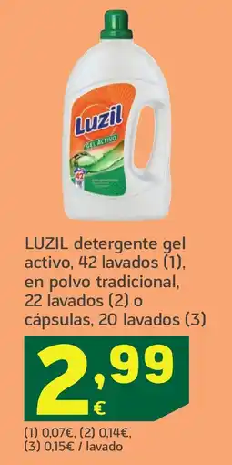 HiperDino LUZIL detergente gel activo en polvo tradicional o cápsulas oferta