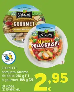 HiperDino FLORETTE barqueta Xtreme de pollo o gourmet oferta