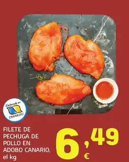 HiperDino Filete de pechuga de pollo en adobo canario oferta