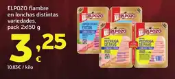 HiperDino ELPOZO fiambre en lonchas distintas variedades, oferta