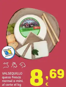 HiperDino VALSEQUILLO queso fresco normal o mini, oferta