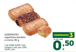 HiperDino EUROPASTRY napolitana bombón o crema oferta