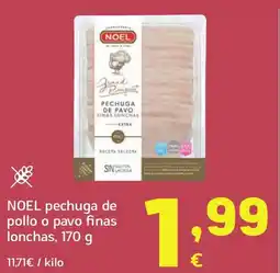 HiperDino NOEL pechuga de pollo o pavo finas lonchas oferta