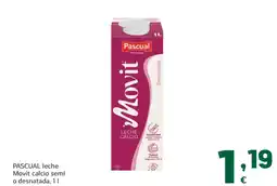 HiperDino PASCUAL leche Movit calcio semi o desnatada oferta