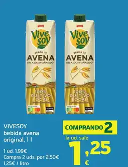 HiperDino VIVESOY bebida avena original oferta