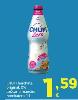 HiperDino CHUFI horchata original, 0% azúcar o maestro horchatero oferta
