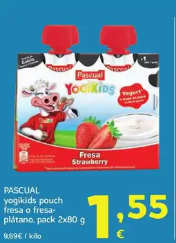 HiperDino PASCUAL yogikids pouch fresa o fresa- plátano oferta