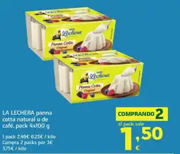 HiperDino LA LECHERA panna cotta natural o de café oferta