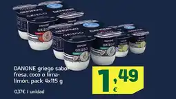 HiperDino DANONE griego sabor fresa, coco o lima- limón oferta