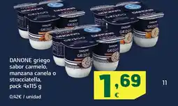 HiperDino DANONE griego sabor carmelo, manzana canela o stracciatella, oferta