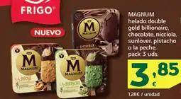 HiperDino MAGNUM helado double gold billionaire, chocolate, nicciola, sunlover, pistacho o la peche oferta