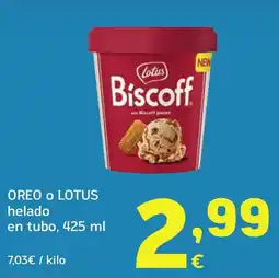 HiperDino OREO O LOTUS helado en tubo oferta