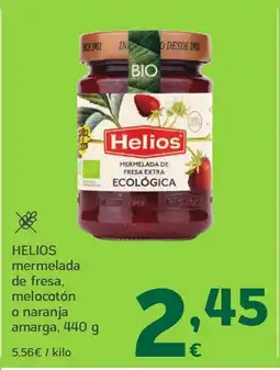 HiperDino HELIOS mermelada de fresa, melocotón o naranja amarga oferta