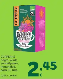 HiperDino CUPPER té negro, verde, snore&peace, inmunidad oferta
