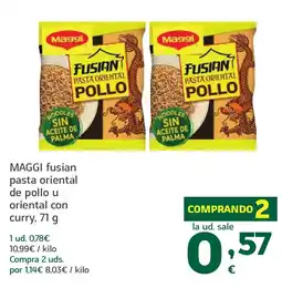HiperDino MAGGI fusian pasta oriental de pollo u oriental con curry oferta