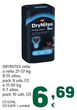 HiperDino DRYNITES niño o niña 8-15 años oferta