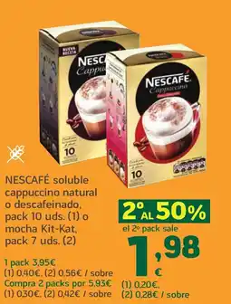HiperDino NESCAFÉ soluble cappuccino natural o descafeinado o mocha Kit-Kat oferta