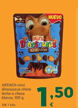 HiperDino ARTIACH mini dinosaurus choco leche o choco blanco oferta