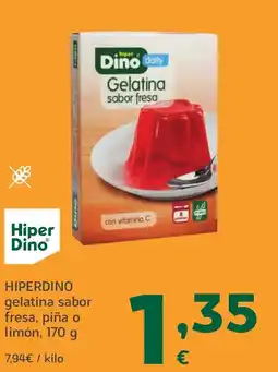HiperDino HIPERDINO gelatina sabor fresa, piña o limón oferta