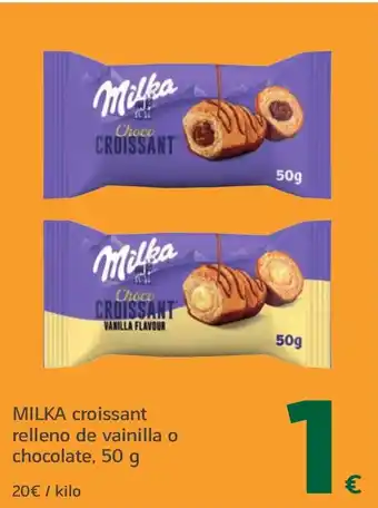 HiperDino MILKA croissant relleno de vainilla o chocolate oferta