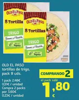 HiperDino OLD EL PASO tortillas de trigo oferta