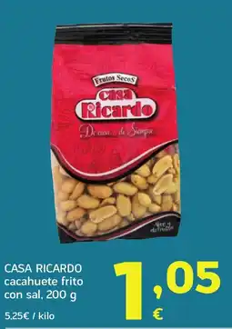 HiperDino CASA RICARDO cacahuete frito con sal oferta