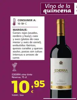 HiperDino EDERRA vino tinto Reserva oferta
