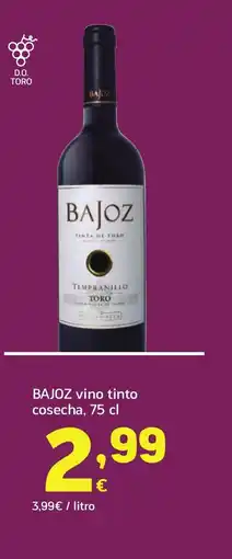 HiperDino BAJOZ vino tinto cosecha oferta