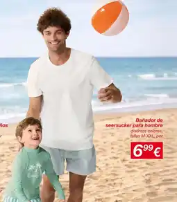 KIK Bañador de seersucker para hombre oferta