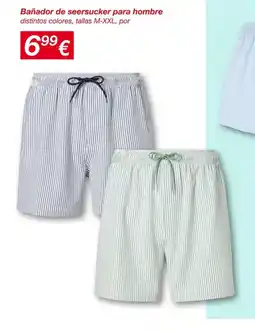 KIK Bañador de seersucker para hombre oferta